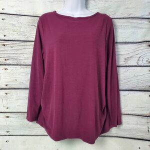 Old Navy Active Breathe On Women's L Long Sleeve Go-Dry Workout Top Purple Mesh